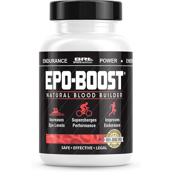 EPO-BOOST Natural Blood Builder Iron Supplement. RBC Support Made in USA with Echinacea & Dandelion Root helping VO2 Max, Energy, Endurance (1-Pack)