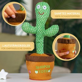 Tanzender Sprechender Kaktus ORIGINAL DEUTSCHE Version | Kinderlieder | Sicheres Spielzeug für Kleinkinder | Singender Kaktus Spielzeug Nachsprechen | Plüschtier | Kinder Geschenk |