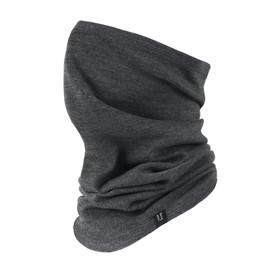 Merino Protect Tube Scarf Merino Wool 100% Men Women Warm Neckerchief Lightweight Neck Warmer for Motorcycle Hiking Hunting, Dark melange grey, Unit size