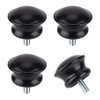 GORGECRAFT 4PCS 1x1 Black Drapery Round Curtain Rod Finials Roman
