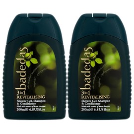 Badedas Badedas 3-in-1 Revitalizing Shower Gel Shampoo and Conditioner Made with Extract of Horse Chestnut and the Distinctive Badedas Fragrance 200 ml Pack of 2