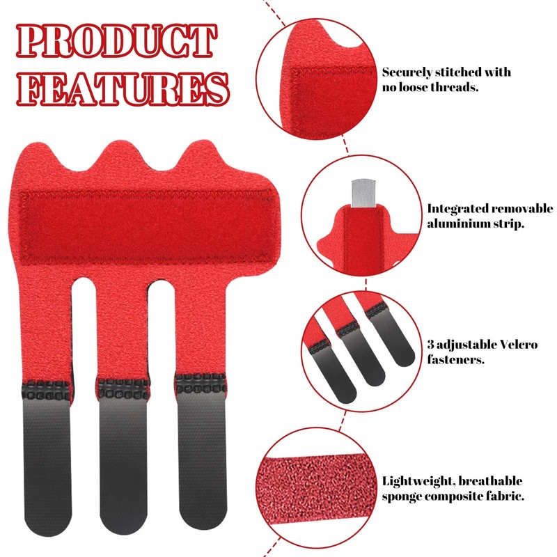 Zovator Finger Splint Set of 4, Adjustable Finger Orthosis with