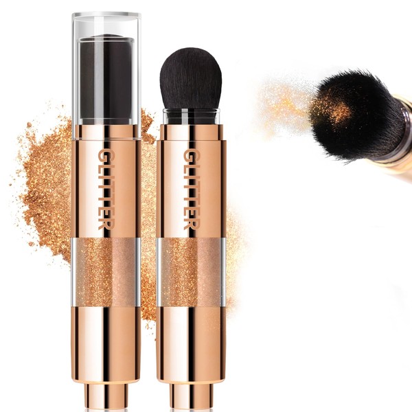 HOSAILY Glitter Highlighter Makeup Powder, Shimmer High Glossy Natural Finish