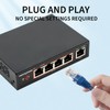 60W 4-Port Gigabit PoE Switch/Extender PoE Splitter Repeater, 10/100/1000Mbps, Supports