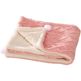 Premium Soft Dog Blanket Washable Puppy Essentials Dog Product Cat Kitten Calming Blankets Throw for Medium Small Dogs Pet Dog Gifts-Pink-M
