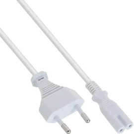 Power cord mains plug to Euro 8 socket 1.5m, white