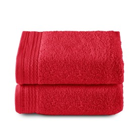 Top Towel Premium Large Bath Towels, 2 Hand Towels, 50 x 100 cm, 100% Cotton, 600 g, Red