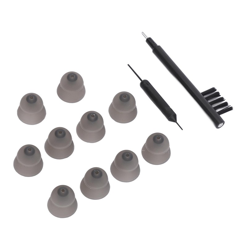 10pcs Black Silicone Double Layer Closed Domes Ear Tips with