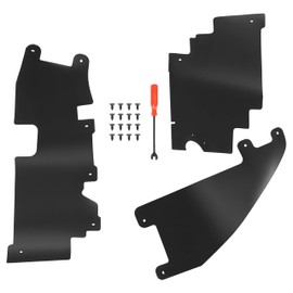 KUAFU Grille Air Deflector Set Compatible with 2009-2014 Ford F-150 Replacement for FO1218114 FO1218119 Radiator Support Accessory Set Black 3Pcs