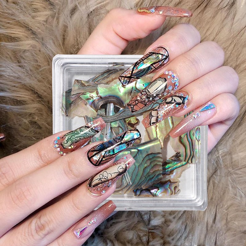 Abalone Nail Art Sequins 3D Irregular Natural Sea Shell Texture