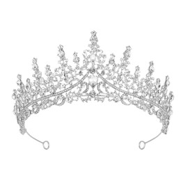KAIYAYA Crown Women's Tiara Wedding Adult Tiara Silver Princess Crown Girls Bridal Crown Crystal Crown Tiara for Birthday, Prom, Bridal Shower, Carnival, Party