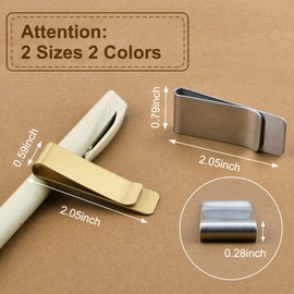 WANDIC Paper Clip Holder, 8 Pieces Two Color Slim Polished Metal Money Clip Holder Brass Bill Clip Wallet Clip for Cash Business Credit Card