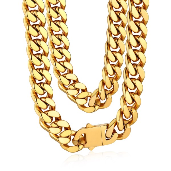 Bandmax Thick Cuban Link Chain Necklace for Men 12mm Wide