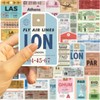 Boarding Pass Seals 40 Pcs Vinyl Waterproof Aesthetical Scrapbooking Sticker