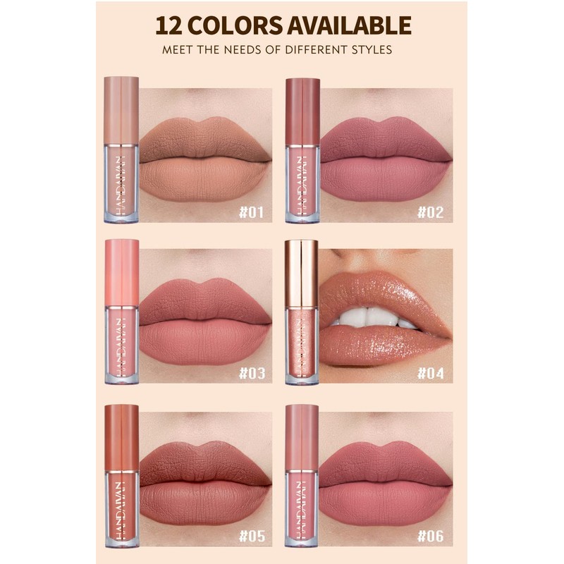 12 Colors Book Style Velvet Matte Liquid Lipstick Gift Set