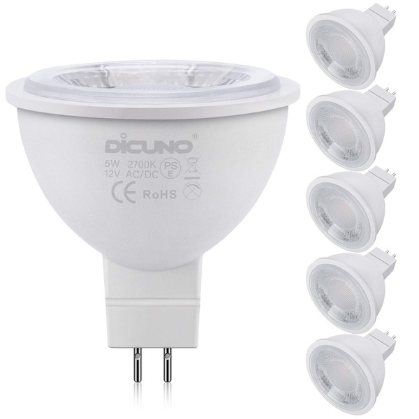 DiCUNO MR16 GU5.3 LED Bulb 50W Halogen Replacement Warm White
