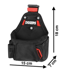 Diggers Tools - Tape Measure Tool Bag - Professional Quick Klik System Flexible Combinable Tool Bag Belt - High-Quality Belt Bag Tool for Electricians, Roofers & Carpenters