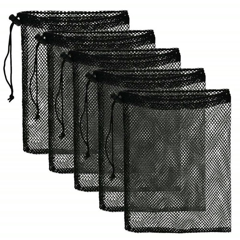 5 Pcs Mesh Stuff Sacks Storage Bags Durable Nylon Mesh
