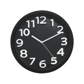 Tempus TC62127B Contemporary Wall Clock with Frame Face Raised Contrasting Numerals and Silent Sweep Quiet Movement, 13", Black/White