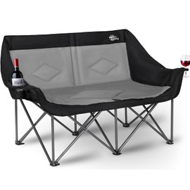 Bolosy 2 Person Camping Chair Camping Loveseat Oversized Double Folding Camping Chair Heavy Duty Two Person Camp Chair Love Seat Dou Chairs Sport Lawn Chair for Adults