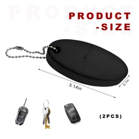 MUQIDA 2 PCS Floating Keychain, Oval Foam Floating Key Ring for Boating Fishing Surfing, Boat Key Chain for Outdoor Sports (Black)