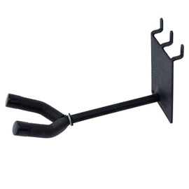 Padded Metal 4" Violin/Viola Hanger, Can Be Used as a Slatwall or Pegboard Mounted Display (Quantity 1) (1, Black)