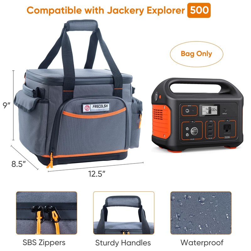 FRECOLSH Travel Carrying Case Compatible with Jackery 500, Portable Power