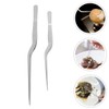 GRIRIW 2pcs Stainless Steel Cooking Tweezers for Precision Plating Fish