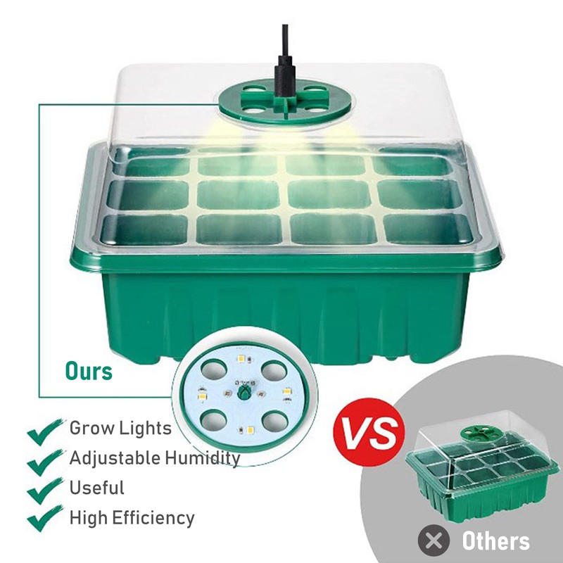 5PCS Plant Germination Starter Tray With Grow Lights for Planting