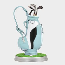 Fun Golf Prizes, Souvenirs, Stylish Desk Decorations, Mini Golf Pen Holder with Three Golf Pens, Golf Gifts for Men, Women, Teachers or Students, Free 2 Mini Golf Balls and 3 Refills (Blue)