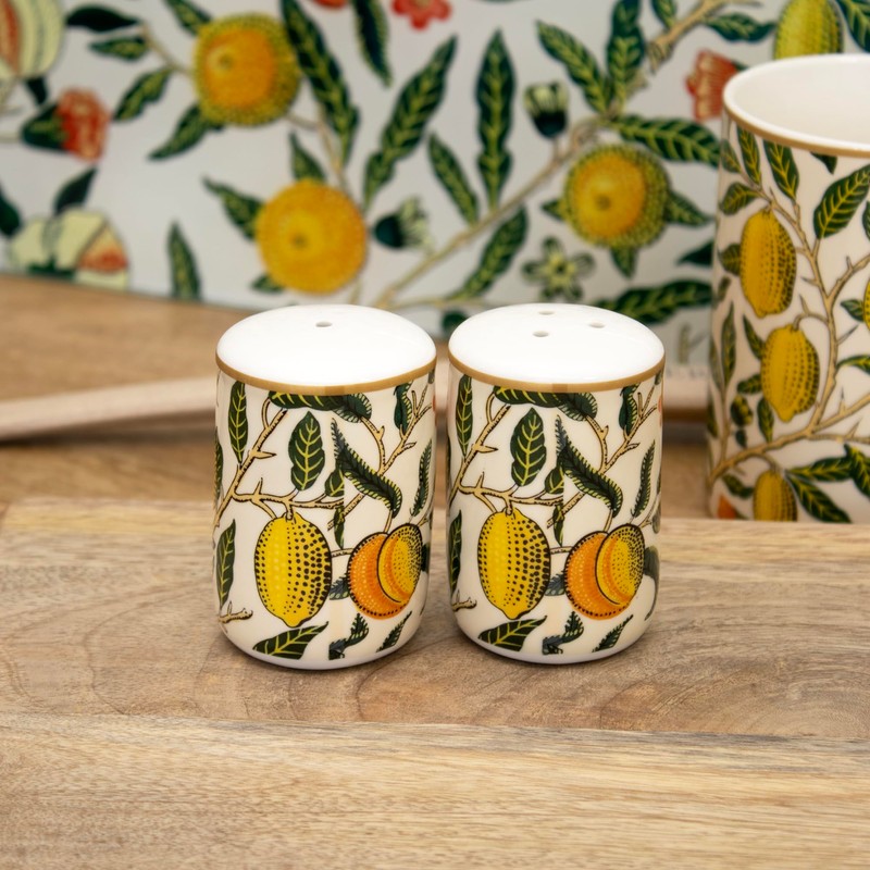 William Morris Fruits Salt and Pepper Shakers Ceramic Kitchen Serving
