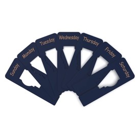 discount sizing Rectangle Size Dividers - Days of The Week (Navy with Rose Gold Print)