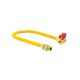5/8 inch OD, 36 inch long Gas Connector with 3/4 inch MIP Adapter and 3/4 inch FIP Angle Gas Valve (Click in for more size options) 5/8'' OD Coated Stainless Steel Dryer/Heater Connector