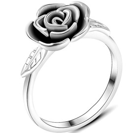 Jude Jewelers Stainless Steel Rose Flower Style Promise Statement Party Ring (Silver, 7)