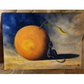 PRINT~~BLACK CAT~~Orange~~T