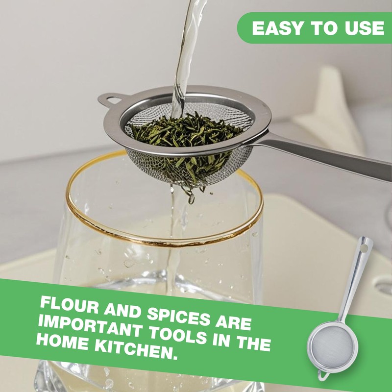 Small Sieve Fine Mesh, 2 Pcs Tea Strainers for Loose