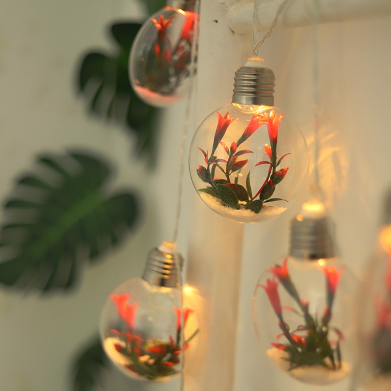 Simulation Flower Lights String Lights Scene Arrangement Bulb Horn Flower