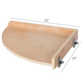 Wood Corner Platform (Large) - Natural Climbing Cage Accessory Shelf Perch Stand - for Sugar Gliders, Rabbits, Guinea Pigs, Prairie Dogs, Degus, Chinchillas, Rats, Ferrets, Birds & Other Small Pets