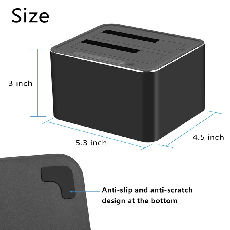 Hard Drive Docking Station USB3.0 Aluminium Alloy 7+15Pin SATA 5Gbps