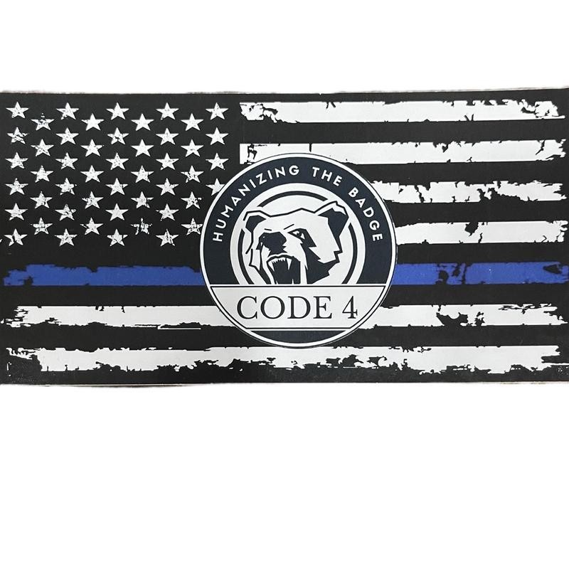 Bumper Sticker, Thin Blue Line, Code 4, Humanizing The Badge!:_3