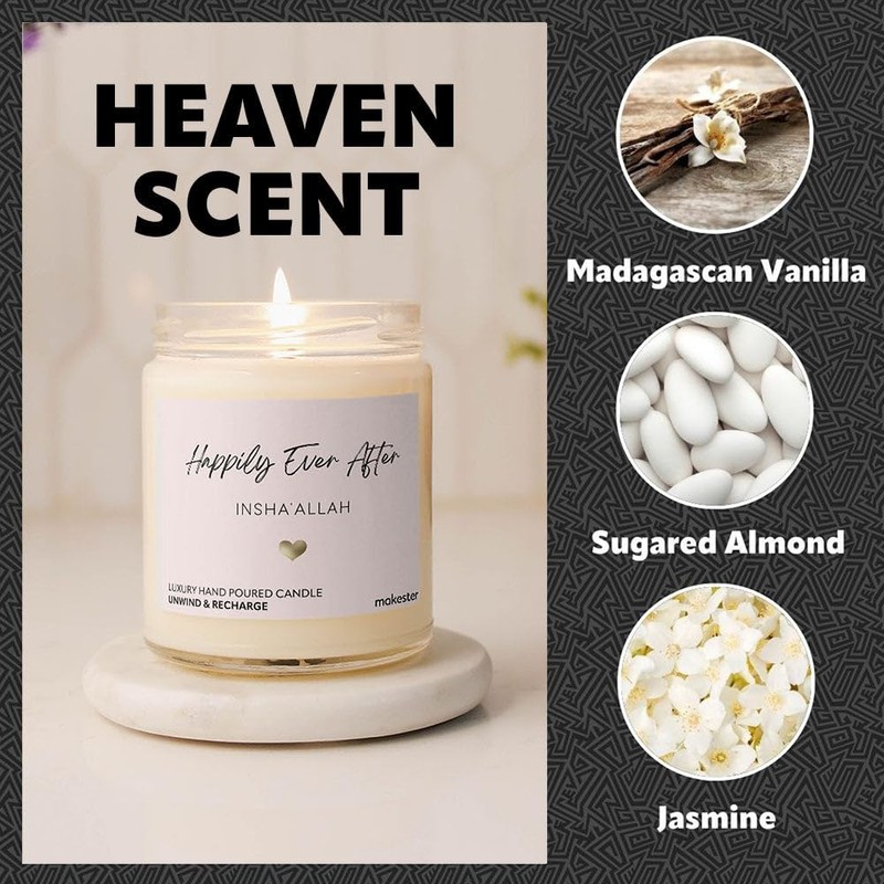Islamic Wedding Gifts - Luxury Soy Wax - Vanilla, Jasmine,