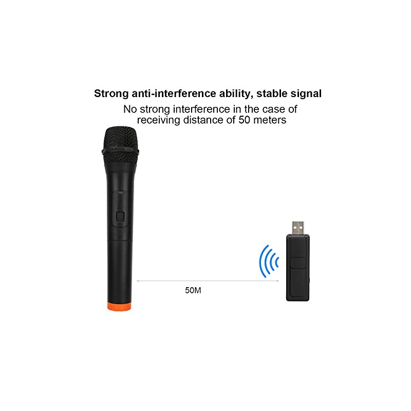 Micrófono de Mano, VHF Micrófono Inalámbrico Universal ABS Plástico Micrófono