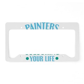 CafePress Painters Colouring Yo Aluminum License Plate Frame, License Tag Holder