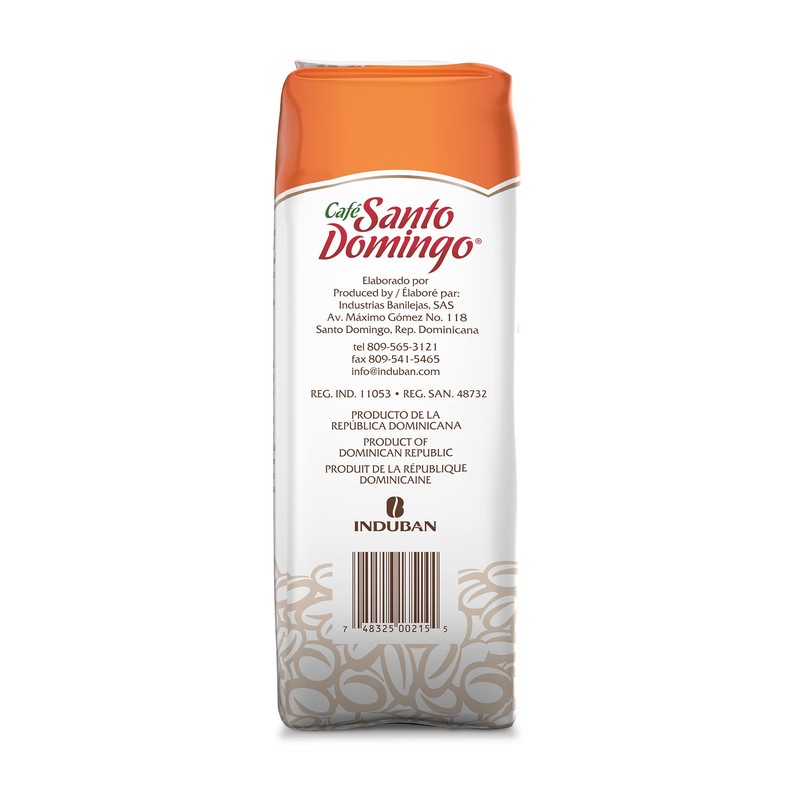 Café Santo Domingo Caracolillo, 16 oz Bag, Ground Peaberry Coffee,