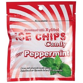Ice Chips Candy Re-sealable Pouches (Peppermint, 12-Pack)