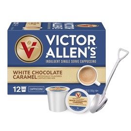 Victor Allen Indulgent White Chocolate Caramel Cappuccino Single Serve Cups 12 Count With Mini Spoon