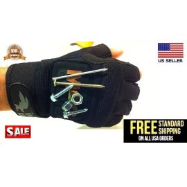 Flying Anvil Magnetic Fingerless Professional Work Gloves Nails & Screws Holding  SIZE-XL BLK