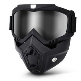 YISUGOOC Detachable Airsoft Mask, Motorcycle Goggles, Paintball Mask, ATV Goggles, Dirt Bike Goggles, Riding Goggles, Windproof Goggles, Ski Goggles, Helmet Goggles (Gray)