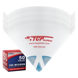 TCP Global - 190 Micron Filter Tips Ultra-Fine Paint Strainer (50 Pack) - Pure Blue Nylon Mesh Cone Strainer - Paint Filter Cones for Auto, House & Hobby