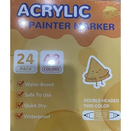 colpart Acrylstifte für Steine wasserfest-Steine Bemalen Doppelendige Acrylic PaintPermanent Marker Stift Für Kunststoff Glas Holz Keramik Metall Reifen Leinwand.- Dual-Tip 48Color Set